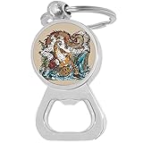 Japanese Dragon and Tiger Bottle Opener Keychain