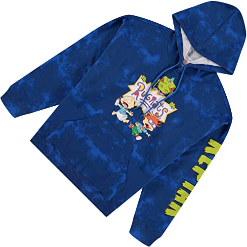 Nickelodeon Mens Rugrats Reptar Hoodie - Rugrats Reptar Tommy And Chuckie Tie Dye Sweatshirt (Blue Dye, X-Large) #TOP5