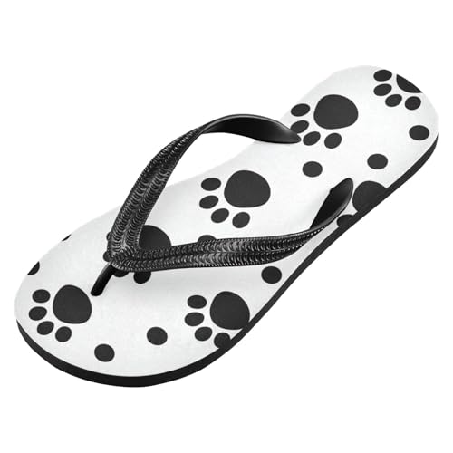Black Cat Paw Print Men's & Women's Classical Beach Rubber Sandal Flip Flop Comfortable Slipper 214A4587