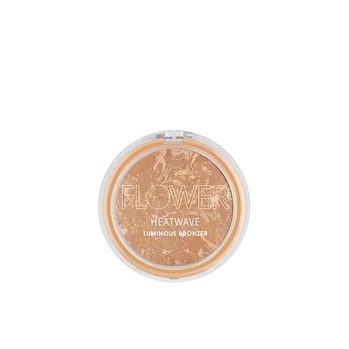 FLOWER Beauty Heatwave Luminous Bronzer - Maquillaje en polvo bronceador - Acabado luminoso cálido + piel bañada por el sol - Polvo brillante -