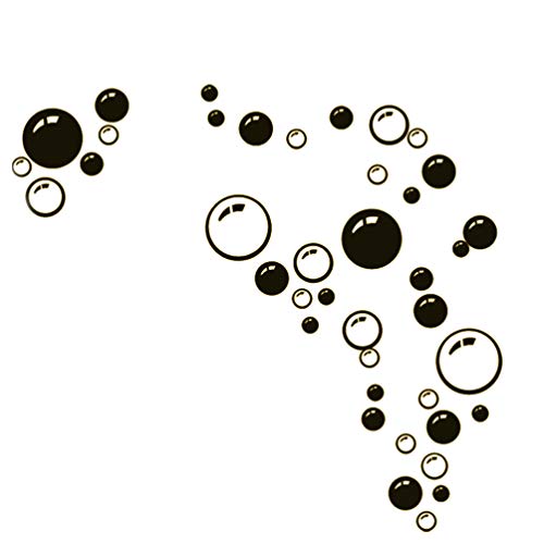 HOMSFOU Sticker mural pour salle de bain - Motif bulles - Pour chambre à coucher et salle de bain - Noir
