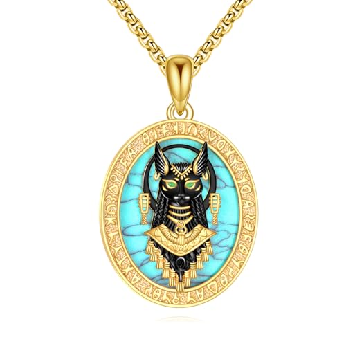 Collier Bastet argent S925 pendentif égyptien homme femme bijoux talisman