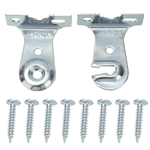 Garneck 2 Sets Metal Roller Window Shade Curtain Roller Shade Hardware Inside and Outside Window Mount Rod Holder Brackets with Screws for Living Room Bedroom Offices