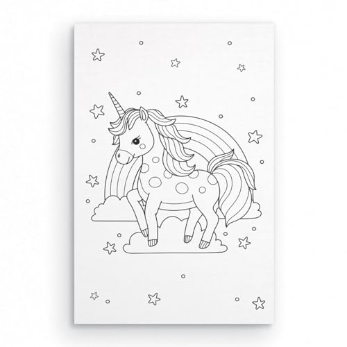 Kit Tela Para Pintura Com Tinta E Pincel Canvas 60x40cm (Unicórnio)