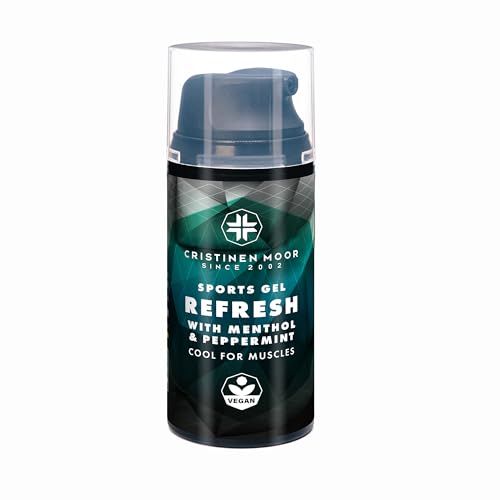 CristinenMoor Sports Gel Refresh I Kühlgel stark kühlender Balm bei Blessuren durch Sport | Eis Gel | mit Menthol hautdurchblutungsfördernd | hygienisch und praktische Verpackung