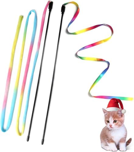 Cat Wand Toys Interactive Kitten Toys for Indoor Cats Colorful Te...