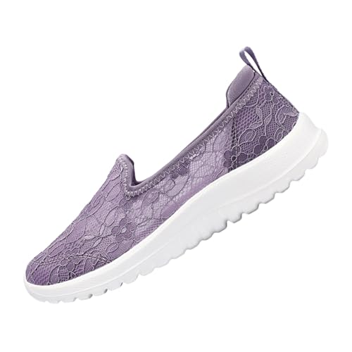 Chaussures plates en dentelle florale pour femme élégantes et légères style romantique