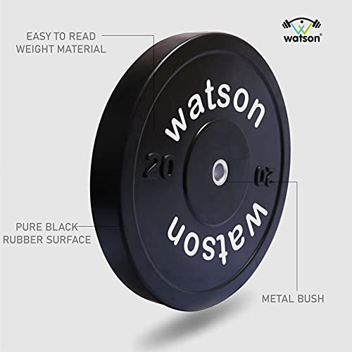 Image of WATSON Dumbbell Plates, 40Kg(20Kgx2) 28mm Bumper Weight Plates With 2 Inch Metal Insert, Strength Training Barbell Weights for Home Gym Workouts