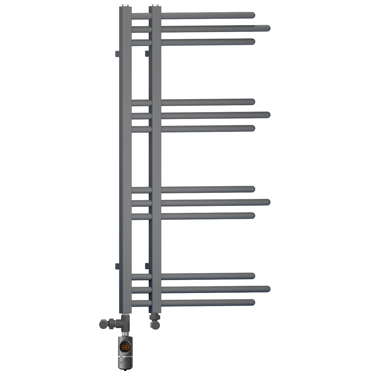 500 x 900mm Dual Fuel Bathroom Designer Towel Rail Radiator Heater With Thermostatic AF Electric Element Model Sydney (Anthracite Grey)
