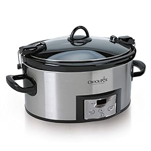 Crock-Pot 6 Quart Cook & Carry Programmable Slow Cooker with Digital Timer, Stainless Steel (CPSCVC60LL-S), pack of 1 Crock Pot 6 Quart Cook Carry Programmable Slow Cooker with Digital Timer Stainless Steel CPSCVC60LL S pack of 1
