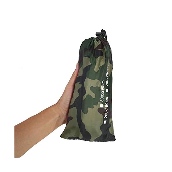 Aviviva Zeltplane Outdoor Zelt Shelter Camouflage Outdoor Tragbare Leichte Regendichte Matte RainTent Tarp Shelter(3 * 2… – Bild 4