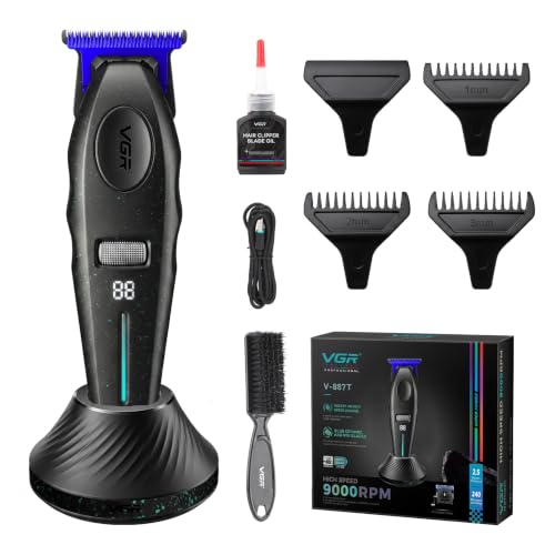 VGR 887T Tondeuse De Finition Professionnelle Avec Station De Charge, Noir