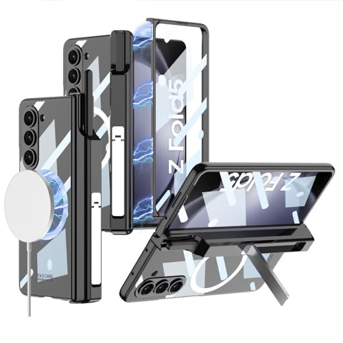 Protection Galaxy Z Fold 5 rigide haut de gamme style galvanisé et dos transparent premium