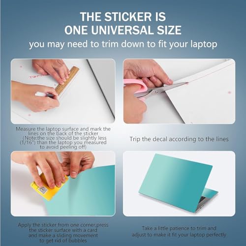 AORTDES Laptop Skin Sticker Decal 15-15.6 Inches, Universal Reusable Vinyl Sticker for 12.1 13 13.3 14 15.4 Inches Netbook/Notebook PC, Waterproof & Scratch-Resistant (Ocean Blue - Gradient) by AORTDES - Image 6