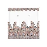 Bohemian Paisley Floral Mandala Damask Flower Red White Double Toggle Light Switch Covers Plate Decorative 2-Gang Wall Plate Dual Device Electrical Switchplate Faceplate for Country Bathroom Decor