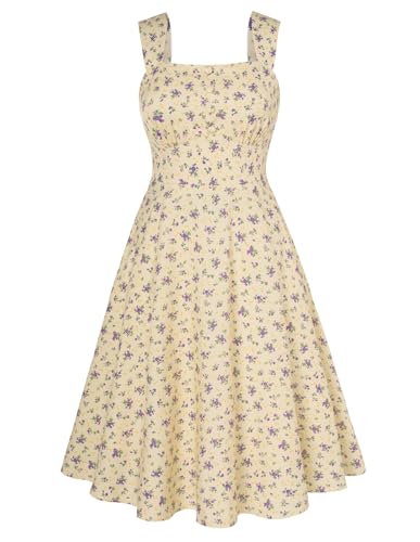 Robe midi Belle Poque fluide sans manches pour camoufler les rondeurs avec légèreté