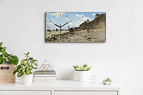 Horloge sur Toile 60x30cm Le Bord de Mer à Honfleur Image Art Moderne Salon - 4