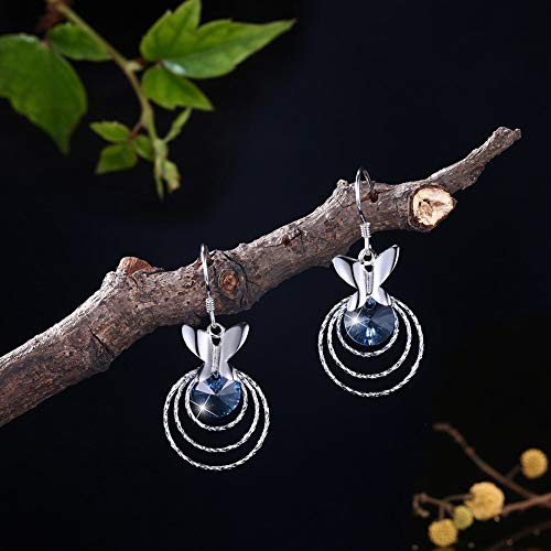 Boucles d'oreilles pendantes argent 925 avec cristaux brillants