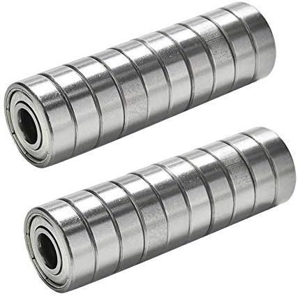 608ZZ 8 x 22 x 7 mm Deep Groove Ball Bearing, 20 Pcs Double Metal Shielded, Fit for Skateboard Bearings, 3D Printer RepRap Wheel, Longboard, Roller Skates, Inline Skates, Scooters etc. (Pack of 20)