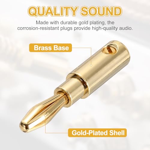 MECCANIXITY 4 Pcs Banana Plugs 4mm Cable Audio miniatura 4