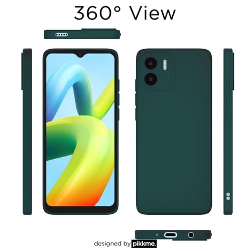 Image of Outlouders Back Cover for Redmi A1 / Redmi A2 | Camera Protection | Durable Soft Matte Silicone Bumper Case (Green)