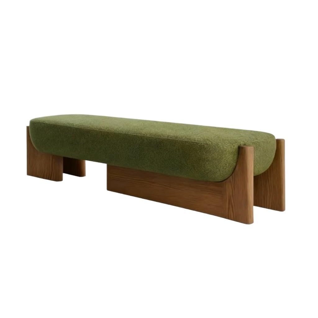 Banqueta para Calzar Banco cóncavo Moderno de Tela Madera