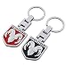 EVPRO 2 Pcs Key Chain with Double Sides 3D Metal Chromed Pattern Auto Car Key Ring for Dodge Ram Accessories