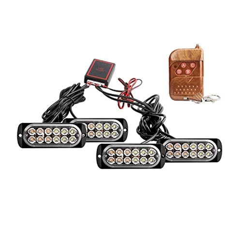 SELPED KANGYEBAIHUODIAN Luces LED estroboscópicas inalámbricas estroboscopios 48LED luz estroboscópica Coche 12V Luces de Remolque lámpara estroboscópica de camión (luz Blanca)