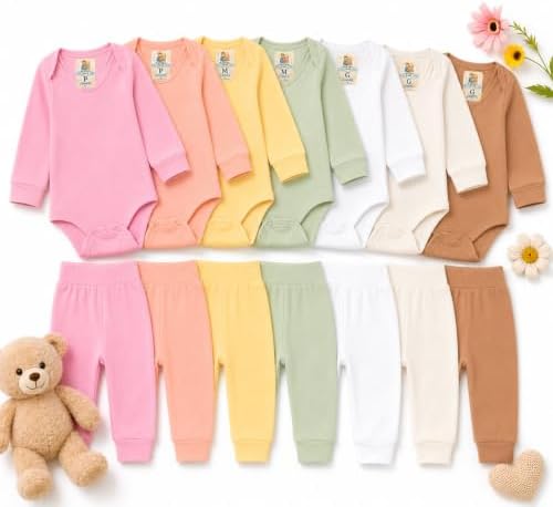 Kit 4 Peças Body Manga Longa e Calça Bebê