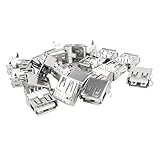 Uxcell a13081900ux0112 USB Female Type A 4-Pin DIP Right Angle Plug Jack Socket Connector, 20 Pieces