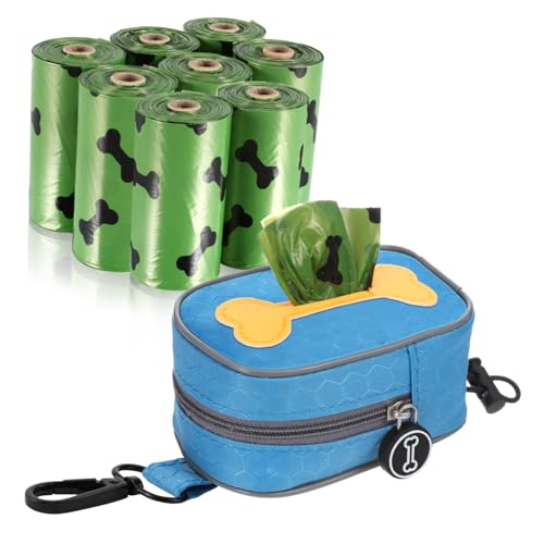 FRCOLOR Hundekotbeutelspender Oxford-Stoff Reißverschlusstasche Kotbeutelhalter Mit 8 Kotbeuteln