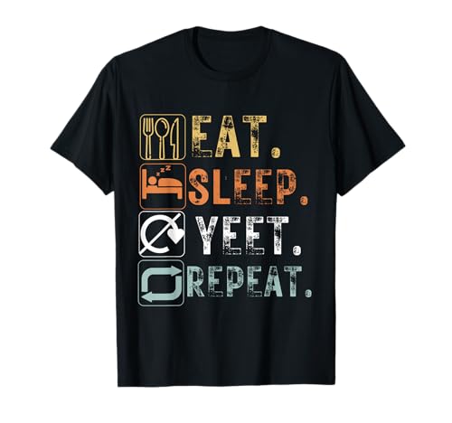 Vintage Eat Sleep Yeet Repeat Funny Design Eat Sleep Yeet T-Shirt
