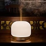 Essential Oil Diffusers for Large Room 280ml Aromatherapy Diffuser for Home - Glass Cover, 4 Timers, Auto Shut-Off, Adjustable Lights, No Beep