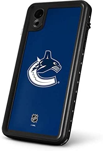 Skinit Waterproof Phone Case Compatible with iPhone XR - Officially Licensed NHL Vancouver Canucks Distressed Design Blue