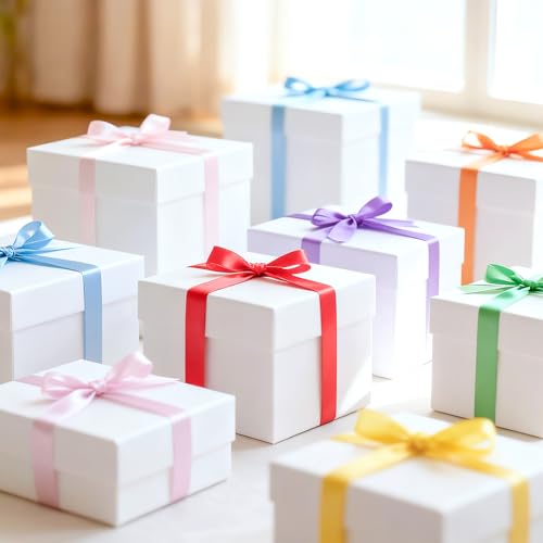 G2PLUS 12 Farben Satinband Dünn 6mm: Dekoration Geschenkband, 22m Schleifenband zum Bastel, Dekoband für Geschenkverpackung, Dekoration