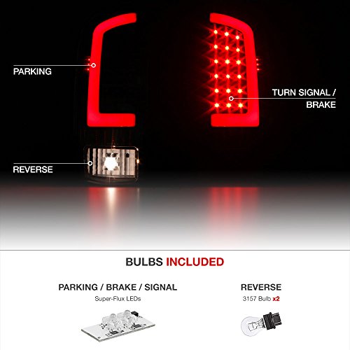 Vipmotoz Oled Neon Tube Tail Light Lamp For 2002-2006 Compatible With Dodge Ram 1500 2500 3500 - Matte Black Housing, Smoke Lens, Driver & Passenger Side #TOP2