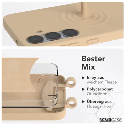 Coque Galaxy S25 Plus avec sangle silicone marron EAZY CASE