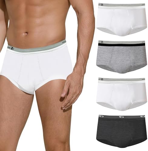 High Waist Cotton Regular Fit Solid Full Briefs for Men Underwear for Men Combo Pack with Outer Elastic for Daily Use (Size L) (Pack of Any 4 Random Colours) Multicolours