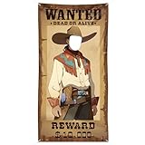 Western Party Decorations, Wanted Poster Backdrop Western Photo Booth Props Cowboy Photo Prop Backgroud for Cowboy Cowgirl Birthday My First Rodeo Party Photoshoot for Adult