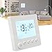 NDNCZDHC Smart Thermostat for Home 5-60℃ Temperature Setting Programmable Digital Thermostat with LCD Display NTC Temperature Sensor AC90V-240V(3A Plumbing/Boiler)