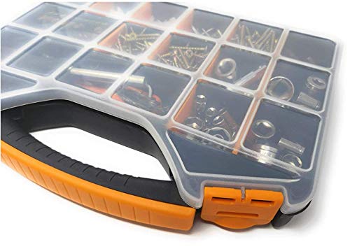 Hardware & Tool Storage Box With 18 Compartments. Excellent For Screws, Nails, Bolts, Sewing, Fishing & Tackle. Slim, Sturdy & Durable Design #TOP7