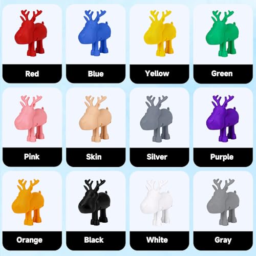 Image of Kingroon PLA 3D Printer Filament, 12Rolls, Dimensional Accuracy + /- 0.03 mm, 12kg Spool(26.4lbs), 1.75 mm,Black White Grey Red Green Yellow Purple Skin Blue Silver Pink Orange