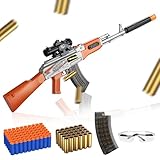 Automatic Toy Gun for Soft Bullets, Auto-Manual Shell Ejecting Toy Foam Blasters & Guns with Soft Darts,Toy Gun Automatic Sniper Rifle, Toys for 8+ Year Old Boys Adults（Orange ）