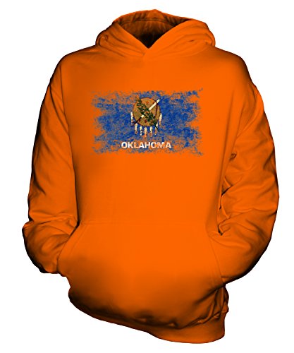 Sweat-shirt à capuche Oklahoma Enfant drapeau délavé unisexe pour garçons et filles