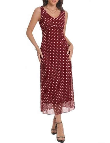 Image of Floral Maxi Dresses for Women Summer Semi Formal Long Mesh Dress | Womens Sleeveless V Neck Bodycon Elegant Casual Wedding Guest Cocktail Party Dress Date Night Outfits Spring Trendy 2026