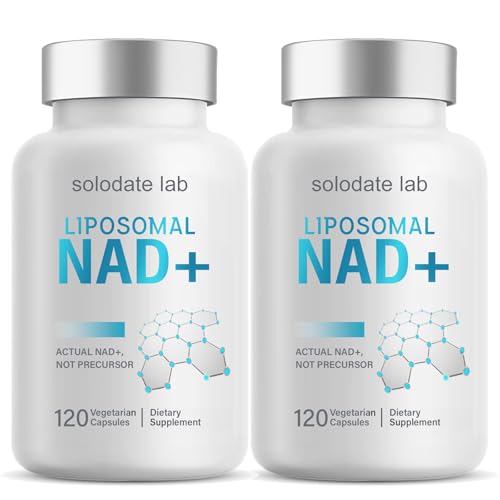 solodate lab Liposomal NAD Supplement, Highest NAD+ Potency for Anti-Aging, Energy, Focus - 2 Pack