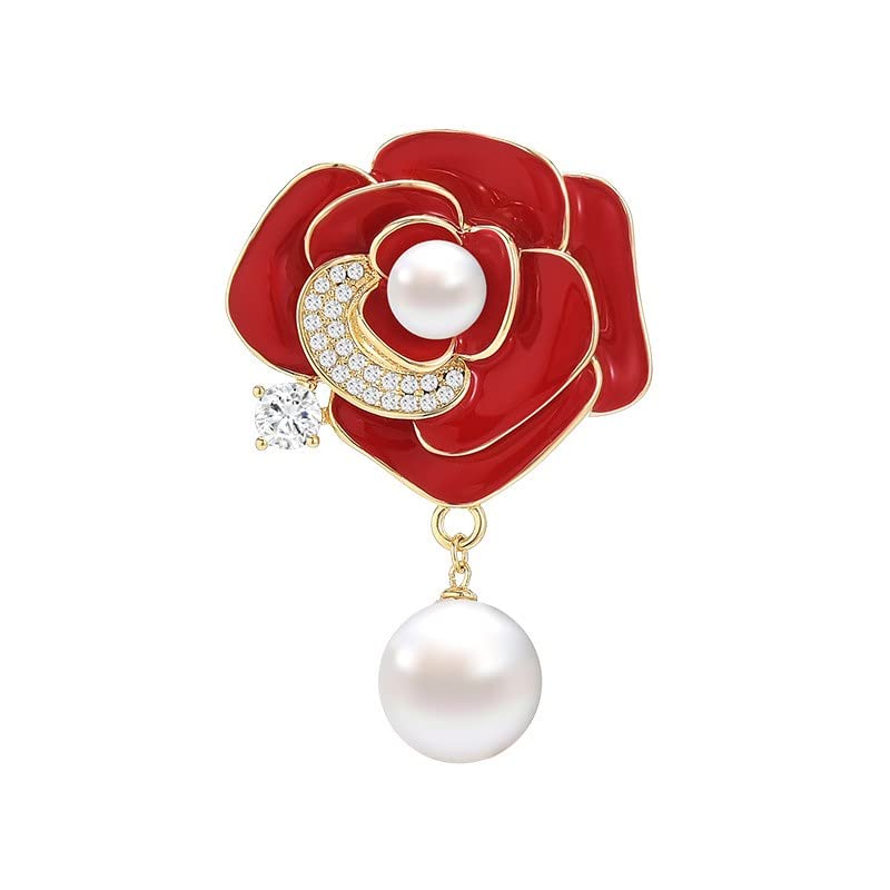 Image of Flower Brooch for Women Rhinestone Flower Brooch Pins Floral Brooches Jewelry Gift for Mom Wife