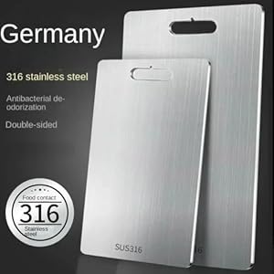 SUS 316 XL Titanium Cutting Board 100 Pure Titanium Cutting Boards for Kitchen Latest Thickened Version Dishwasher Safe Perfect for a Variety of Cooking Tasks Cutting Board for Meat Vegetable Fruits