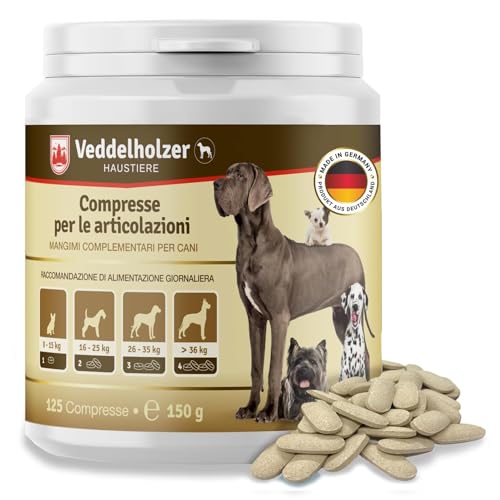 Veddelholzer VINCITORE CERTIFICATO 2024 Compresse per le articolazioni dei cani integratori per cani con cozza dalle labbra verdi MSM e artiglio del diavolo Glucosamina e collagene