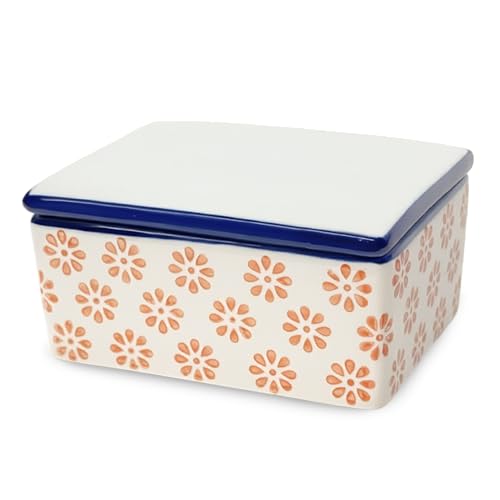 PARUSIA Butterdose Porzellan mit Deckel, Steingut Geschirr,...